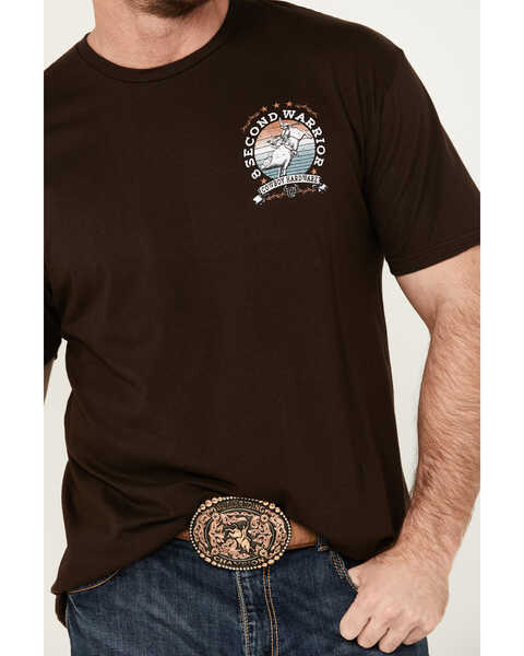 Image #4 - Cowboy Hardware Men's 8 Second Warrior Short Sleeve Graphic T-Shirt , Chocolate, hi-res