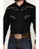Image #3 - Rock 47 by Wrangler Men's Long Sleeve Embroidered Snap Western Shirt, Black, hi-res