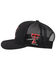 HOOey Men's Black Texas Tech University Embroidered Logo Mesh-Back Trucker Cap , Black, hi-res