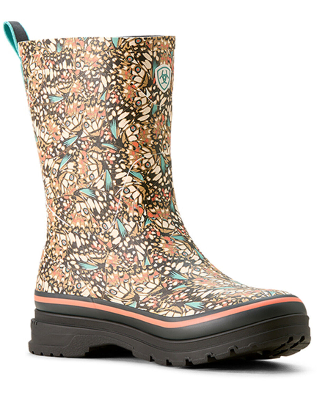 Image #1 - Ariat Women's Kelmarsh Butterfly Print Waterproof Rubber Boots - Round Toe, Multi, hi-res