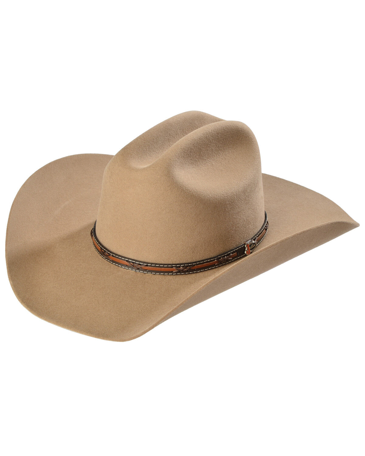 JJF 0842Mstg Fawn Justin Mens 8X Fur Felt Mustang Cowboy Hat