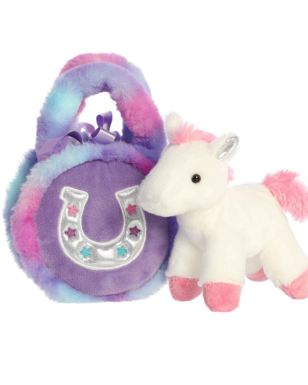 Image #2 - Aurora 7" Lavender Horseshoe™ Fancy Pals™ Plush Toy, Purple, hi-res