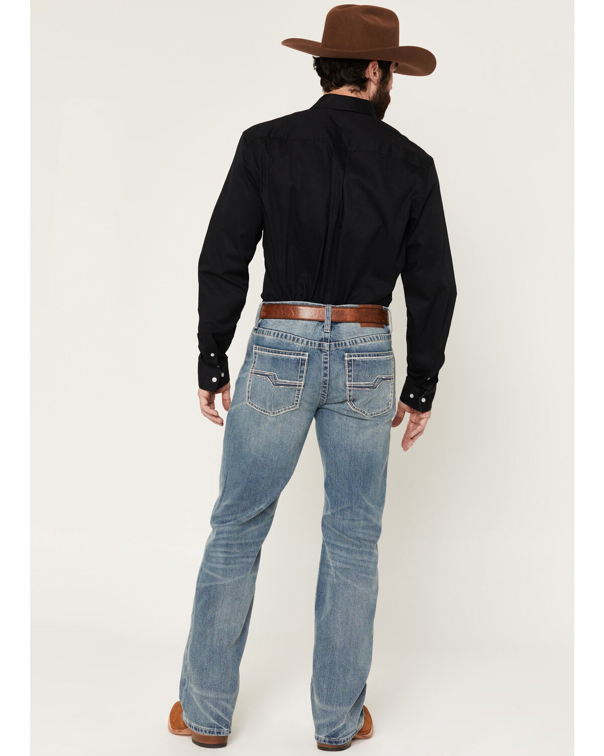 Image #3 - Cody James Men's Kansas Light Wash Wyatt Slim Bootcut Stretch Denim Jeans, Light Wash, hi-res