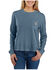 Image #1 - Carhartt Women's TENCEL&trade; Fiber Series Loose Fit Long Sleeve Graphic Pocket Tee, Light Blue, hi-res