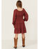 Image #4 - Shyanne Girls' Baby Down Bow Long Sleeve Mini Dress, Red, hi-res