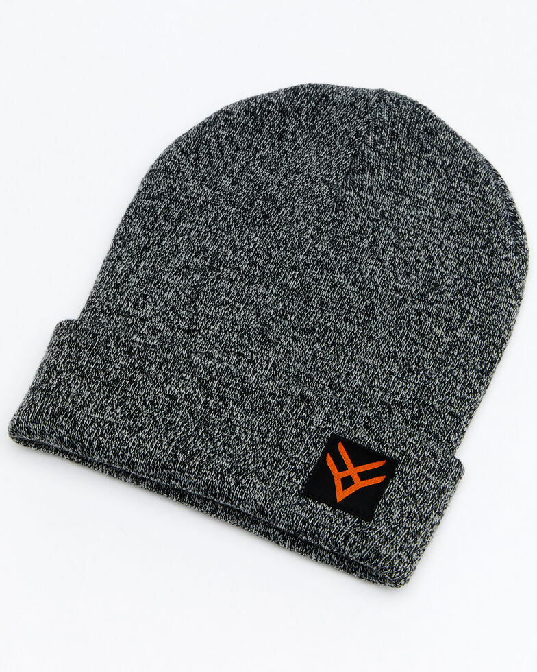 Hawx® Men's Heather Charcoal Logo Patch Beanie , Charcoal, hi-res