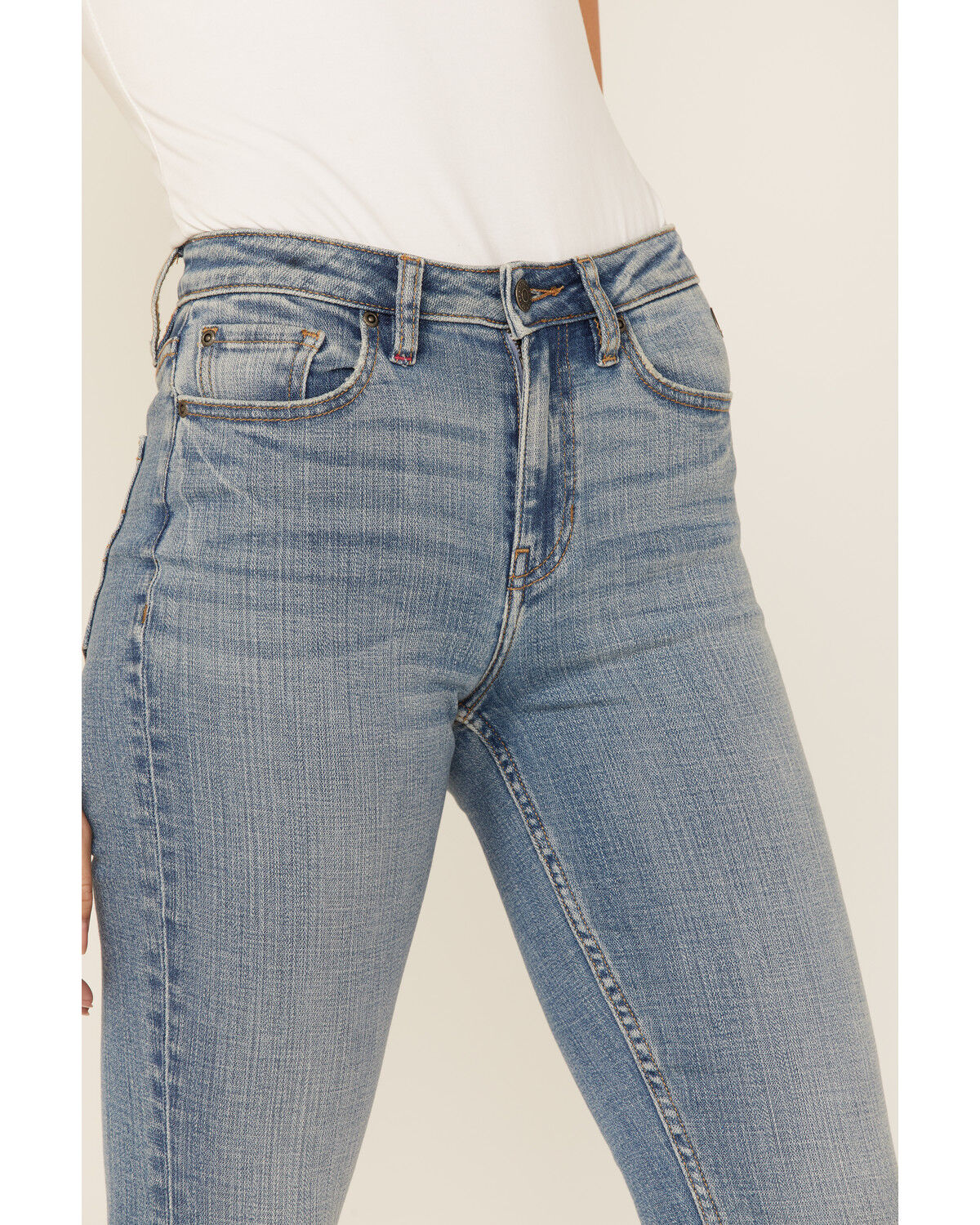 Image #2 - Idyllwind Women's Medium Wash Old West High Risin' Released Hem Flare Jeans, Medium Blue, hi-res
