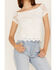 Panhandle Women's Off Shoulder Lace Top, White, hi-res