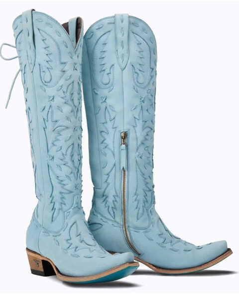 Image #1 - Lane Women's Reverie Tall Western Boots - Snip Toe , Blue, hi-res