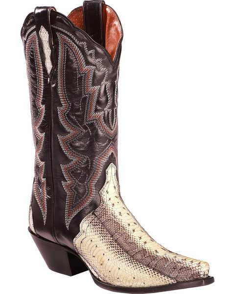 Image #1 - Dan Post Women's Natural Water Snake Triad Cowgirl Boots - Snip Toe , , hi-res