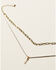 Image #1 - Shyanne Women's Saber Tooth Pendant Mixed Metal Double-strand Chain Necklace , Gold, hi-res