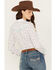 Rock & Roll Denim Women's Floral Long Sleeve Pearl Snap Western Shirt, White, hi-res
