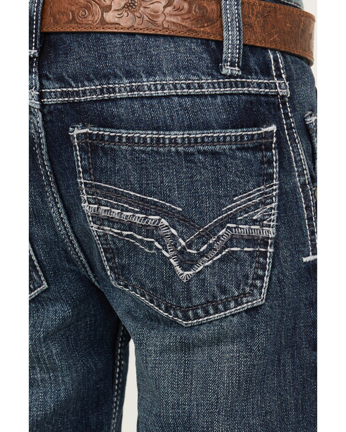Image #2 - Wrangler 20X Boys' No.42 Canyon Lake Vintage Slim Bootcut Jeans, Blue, hi-res