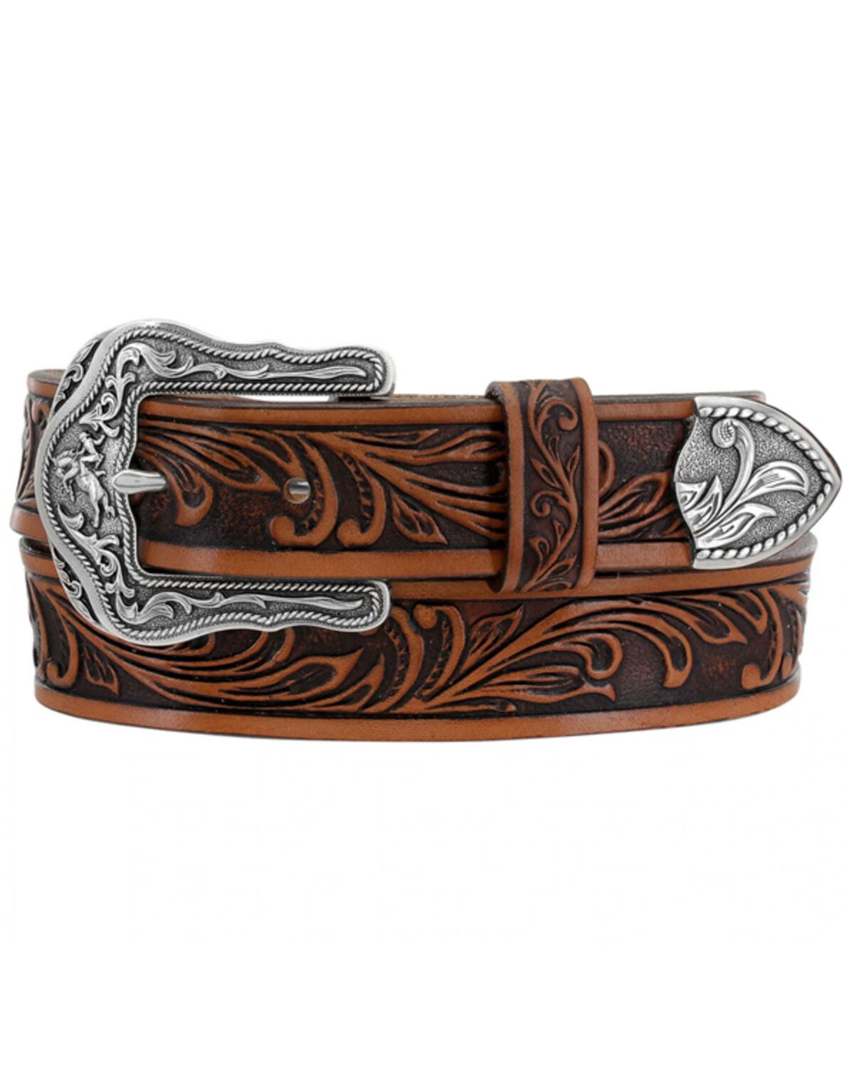 Image #1 - Tony Lama Girls' Brown Lil Westerly Belt, Brown, hi-res