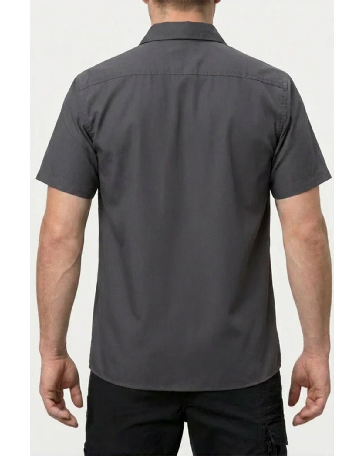 Image #2 - Strauss Men's E.S. Iconic Short Sleeve Button-Down Work Shirt, Grey, hi-res