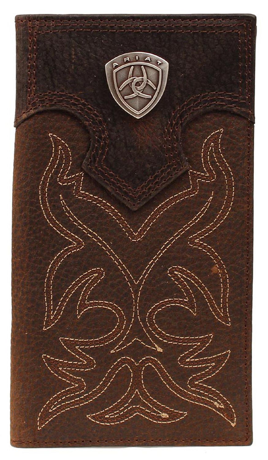 Image #1 - Ariat Men's Boot Stitched Rodeo Wallet, Brown, hi-res