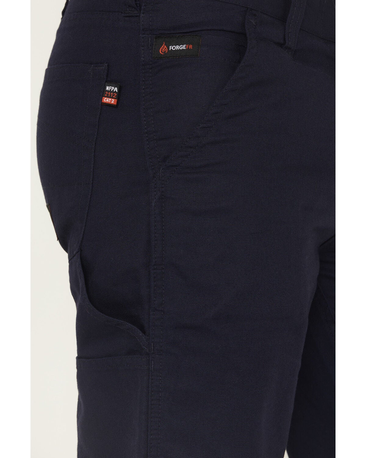 Image #2 - Forge Workwear Men's FR Relaxed Bootcut Canvas Pants, Navy, hi-res