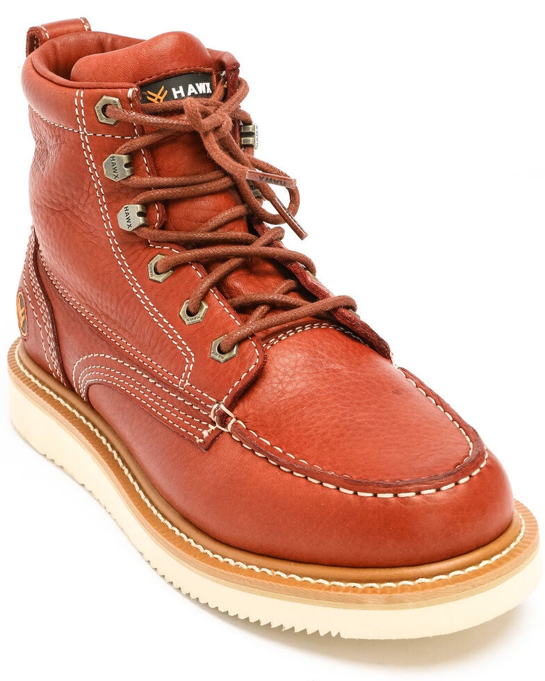 Hawx Men's Grade Moc Wedge Work Boots Moc Toe Sheplers