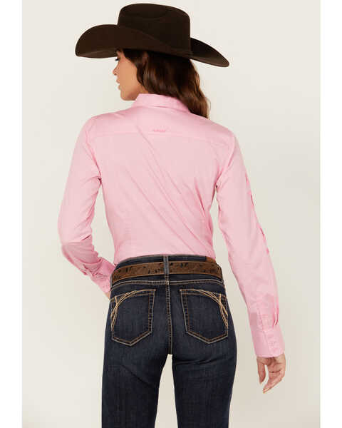 Image #4 - Ariat Women's R.E.A.L Team Kirby Long Sleeve Button-Down Stretch Western Shirt , Pink, hi-res