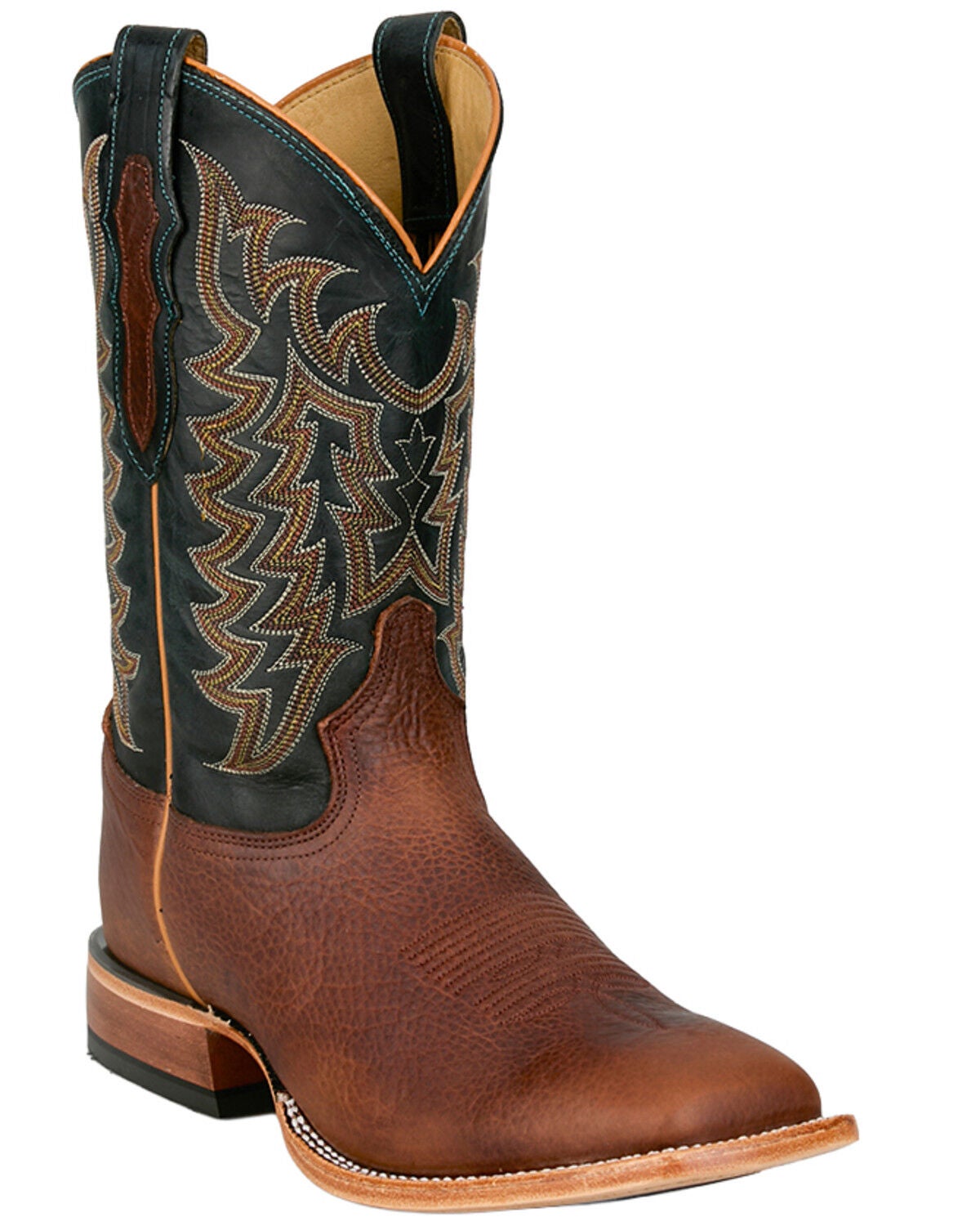 Tony Lama Men's Alfredo Exotic Bison Western Boots - Broad Square Toe, Brown, hi-res
