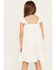 Image #4 - Hayden Girls' Ditsy Floral Print Sleeveless Shift Mini Dress, White, hi-res