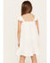 Image #4 - Hayden Girls' Ditsy Floral Print Sleeveless Shift Dress, White, hi-res