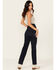 Image #3 - Warp + Weft Women's Jet Set Dark Wash High Rise Straight Stretch Denim Jeans, Dark Wash, hi-res