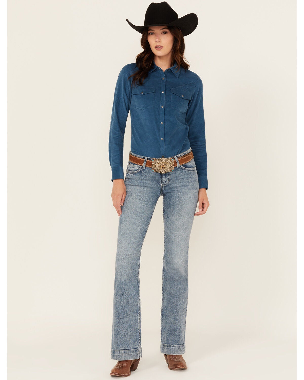Image #3 - Wrangler Retro Women's Donna Medium Wash Mid Rise Trouser Stretch Denim Jeans, Medium Wash, hi-res