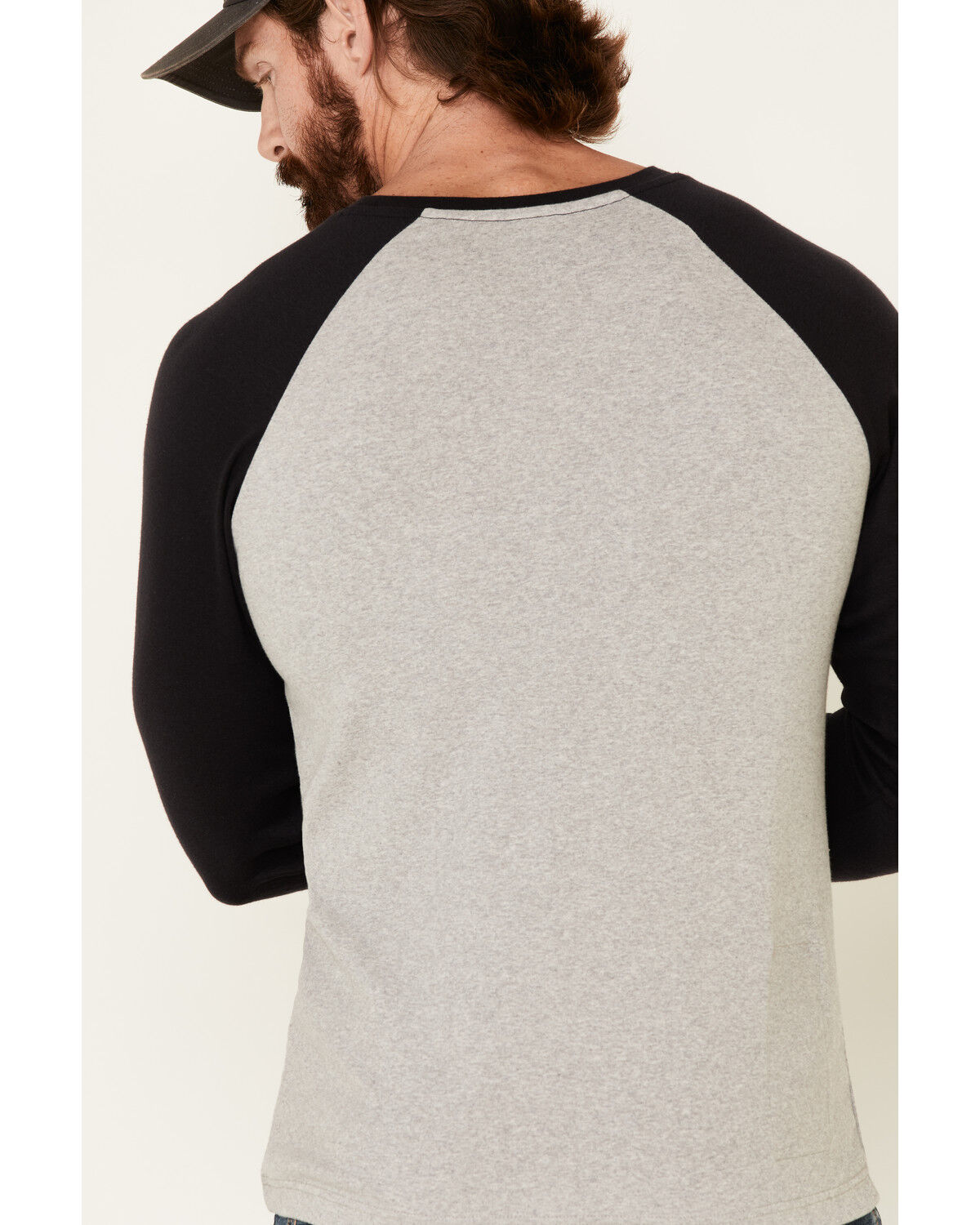 Image #5 - Rock & Roll Denim Men's FR Long Sleeve Work Raglan T-Shirt, Heather Grey, hi-res
