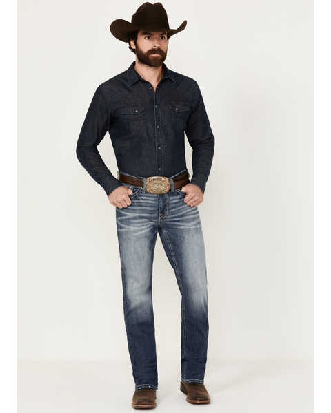 Cody James Men's Medium Wash Alamo Slim Straight Stretch Denim Jeans , Medium Wash, hi-res