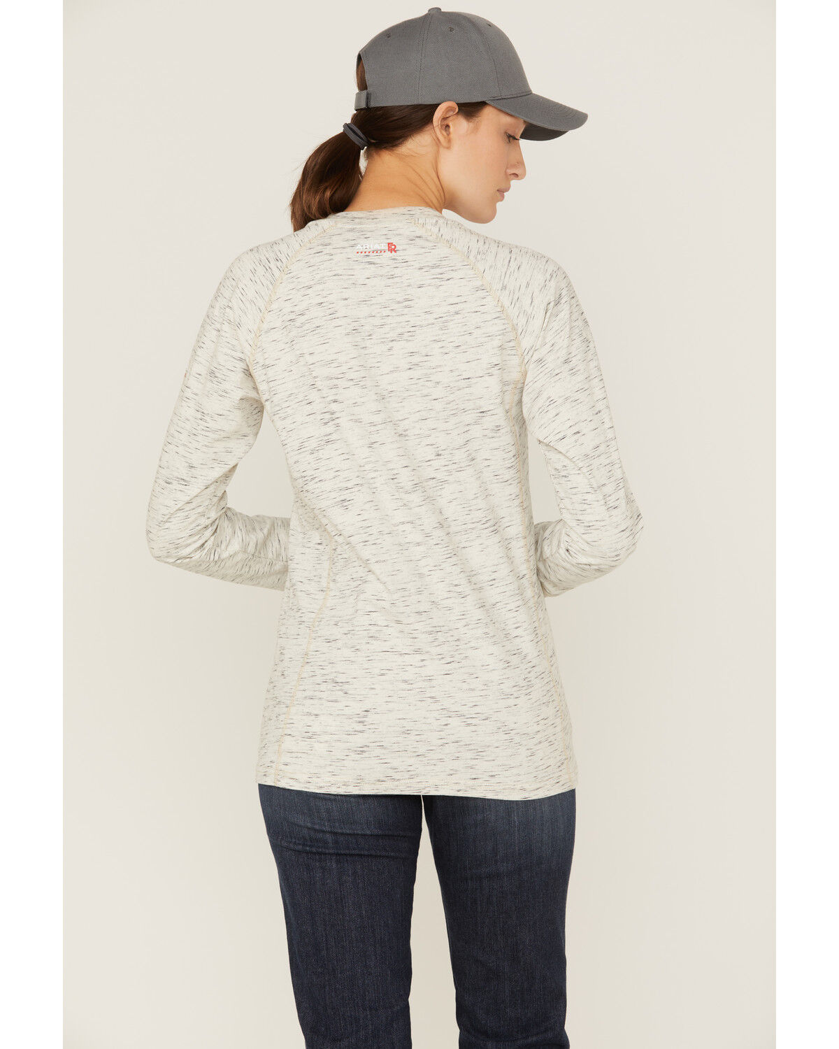 Image #4 - Ariat Women's FR Air Henley Long Sleeve Work Pocket Shirt, Heather Grey, hi-res