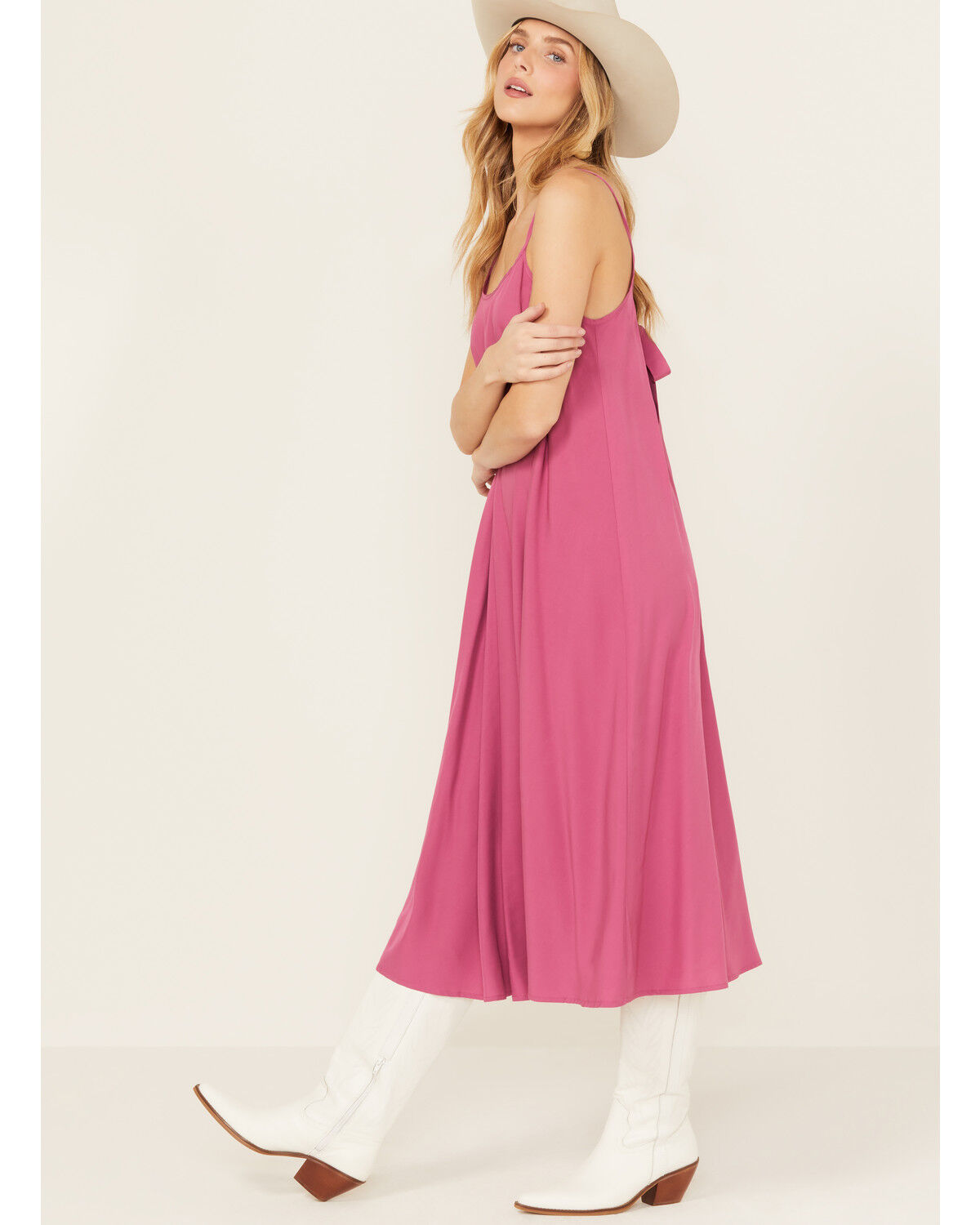 Image #2 - Molly Bracken Women's Sleeveless Midi Dress, Magenta, hi-res