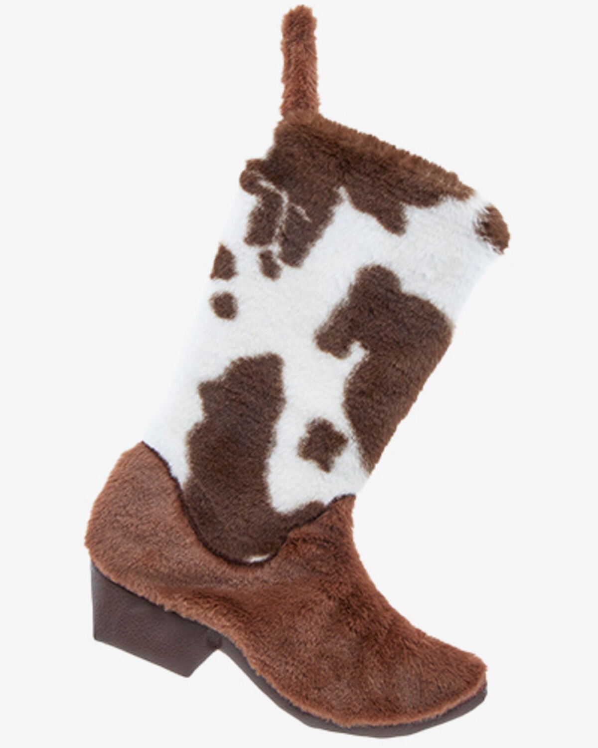 Kurt Adler Cow Print Cowboy Boot Stocking, Brown, hi-res