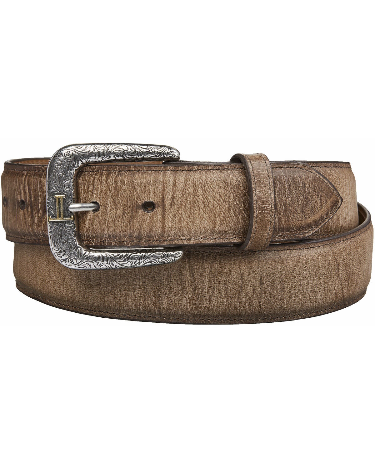 Lucchese Men's Tan Mad Dog Goat Leather Belt, Tan, hi-res