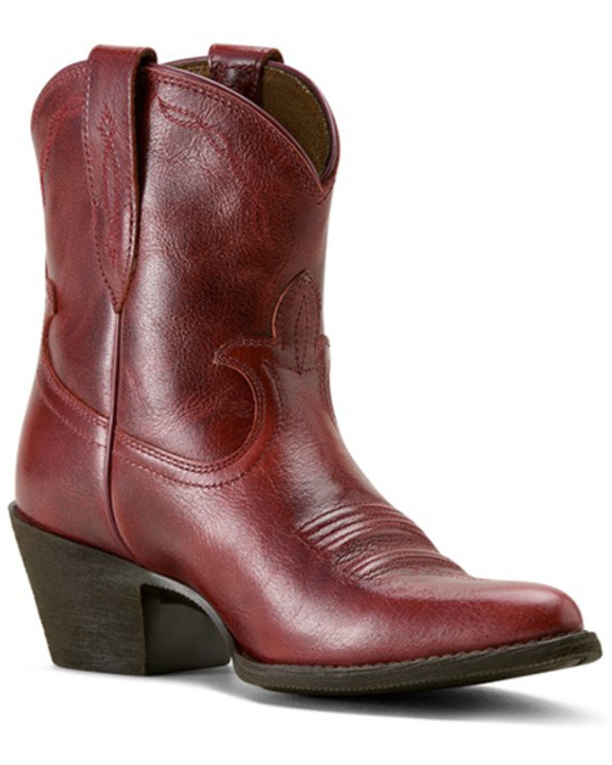 Ariat Women's Maggie Western Booties - Round Toe, Red, hi-res