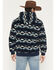 Image #4 - Rock & Roll Denim Men's Southwestern Print Berber Hooded Sweatshirt, Blue, hi-res