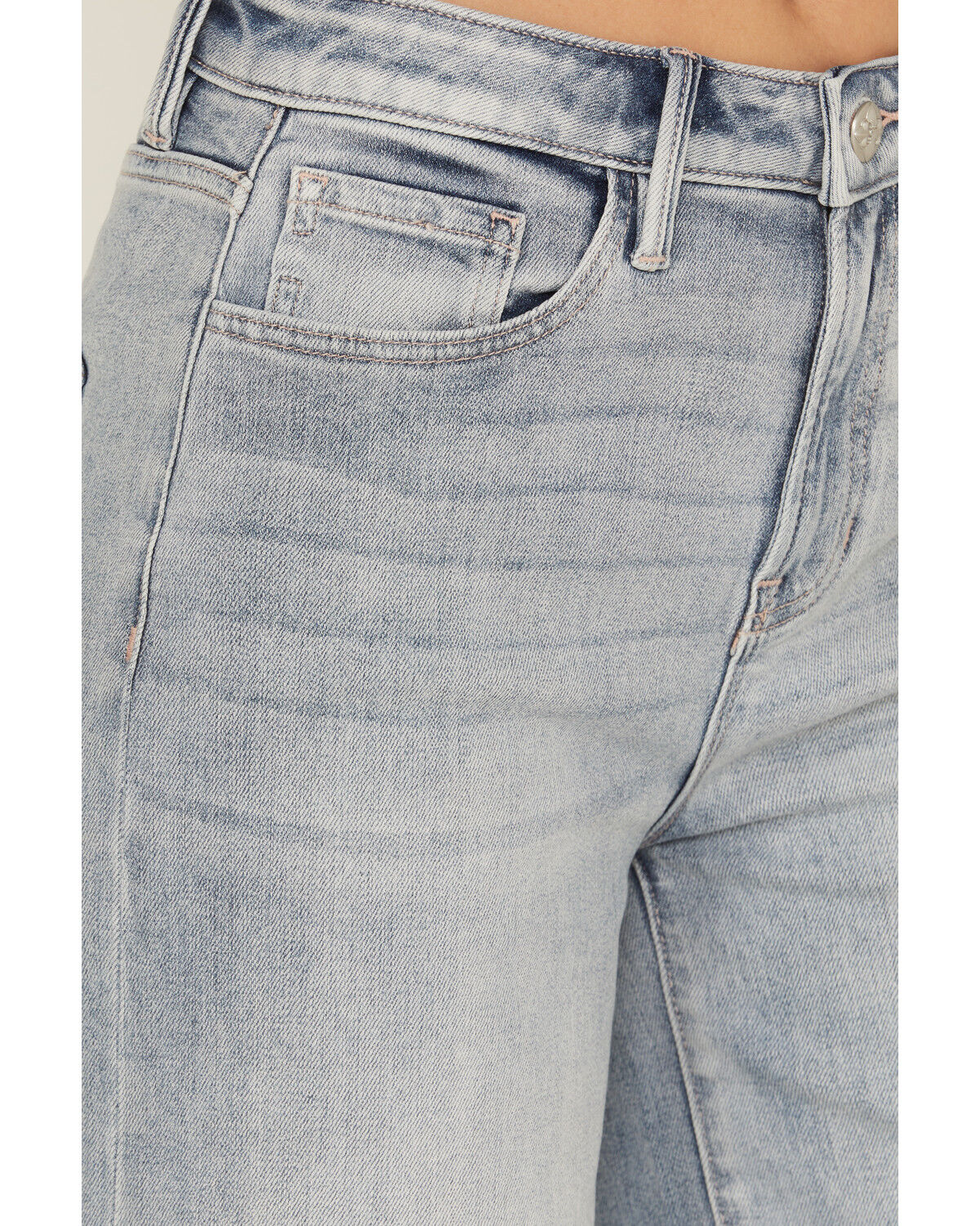 Image #2 - Miss Me Women's Light Wash High Rise 32" Super Wide Stretch Denim Jeans, Light Wash, hi-res