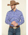 Image #1 - Rock & Roll Denim Men's Ikat Southwestern Print Long Sleeve Western Shirt, Blue, hi-res
