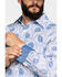 Image #4 - Tuf Cooper Men's Stretch Paisley Print Long Sleeve Western Shirt, Blue, hi-res