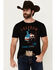 Image #1 - RANK 45® Men's Freedom Rider Americana Short Sleeve Graphic T-Shirt, Black, hi-res