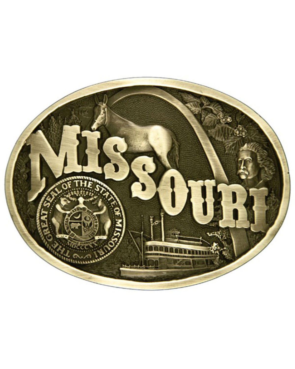 Image #1 - Montana Silversmiths Men's Missouri State Heritage Attitude Buckle, No Color, hi-res