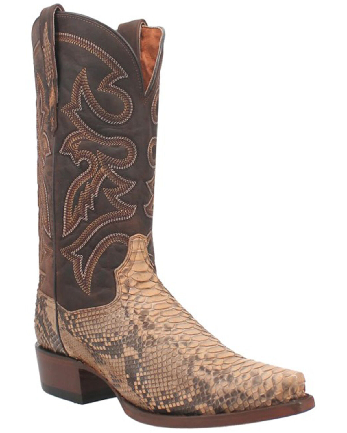 Image #1 - Dan Post Men's Exotic Python Western Boots - Snip Toe, Sand, hi-res
