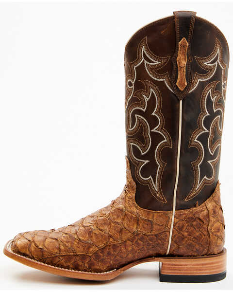 Image #3 - Cody James Men's Exotic Pirarucu Skin Western Boots - Broad Square Toe, Brown, hi-res