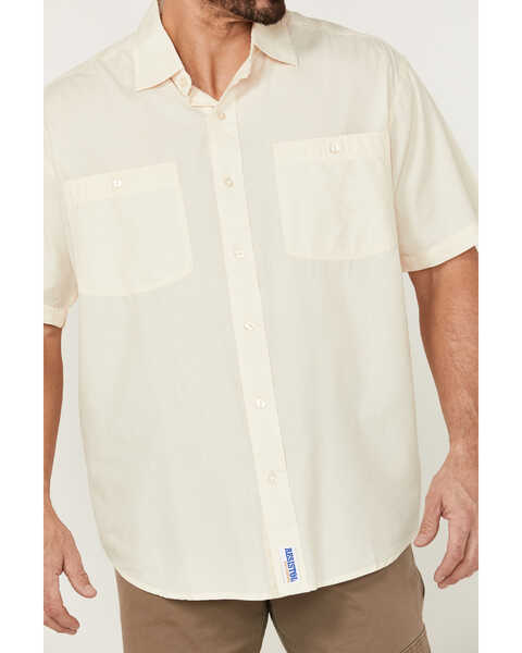 Image #3 - Resistol Men's Solid Short Sleeve Button-Down Western Shirt , Off White, hi-res