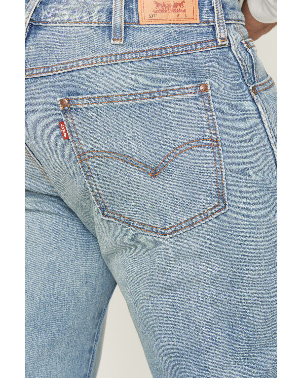 Image #4 - Levi's Men's 537 Running Early Light Wash Bootcut Denim Jeans, Light Wash, hi-res