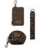 Image #3 - Wrangler Leopard Print Dual Pouch Wristlet, Coffee, hi-res