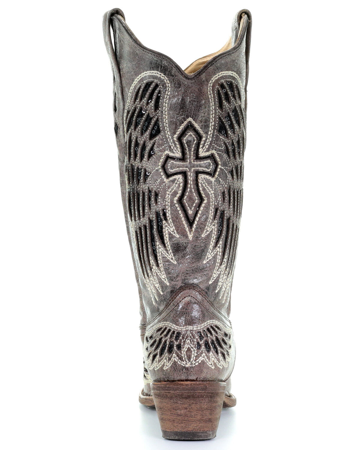 Wing Inlay Cowgirl Boots - Snip Toe 