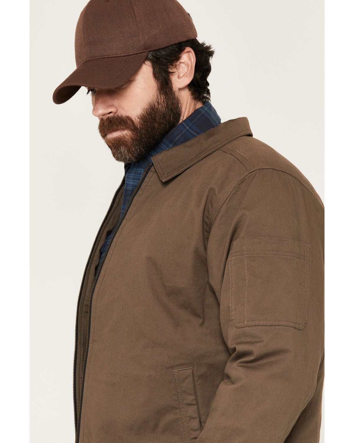 Image #2 - Ariat Men's Made Tough&reg; Flannel Lined Insulated Shop Jacket, Brown, hi-res