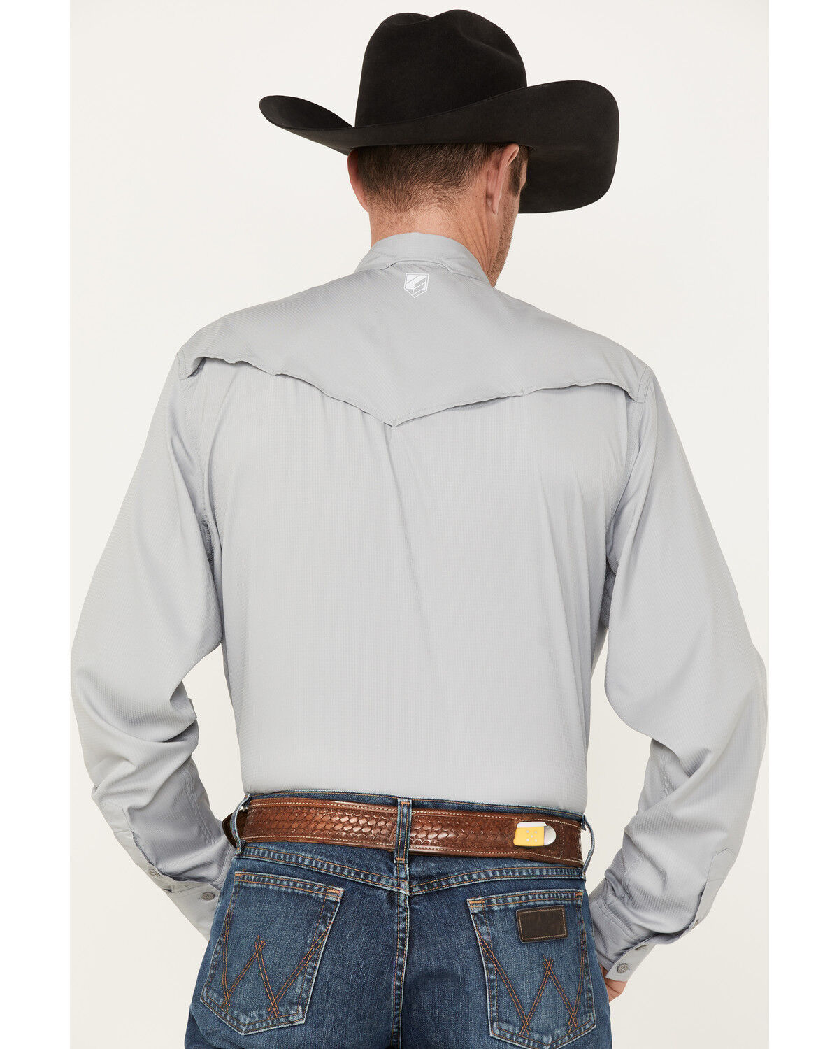 Image #4 - RANK 45® Men's Roughie Performance Long Sleeve Western Button-Down Shirt, Grey, hi-res