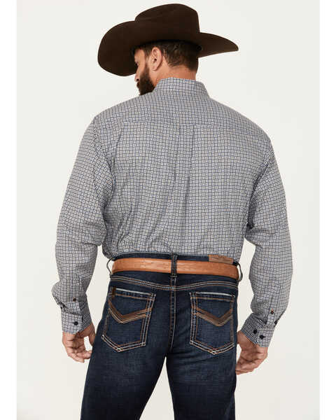Image #4 - Cinch Men's Geo Print Long Sleeve Button-Down Stretch Western Shirt, Navy, hi-res